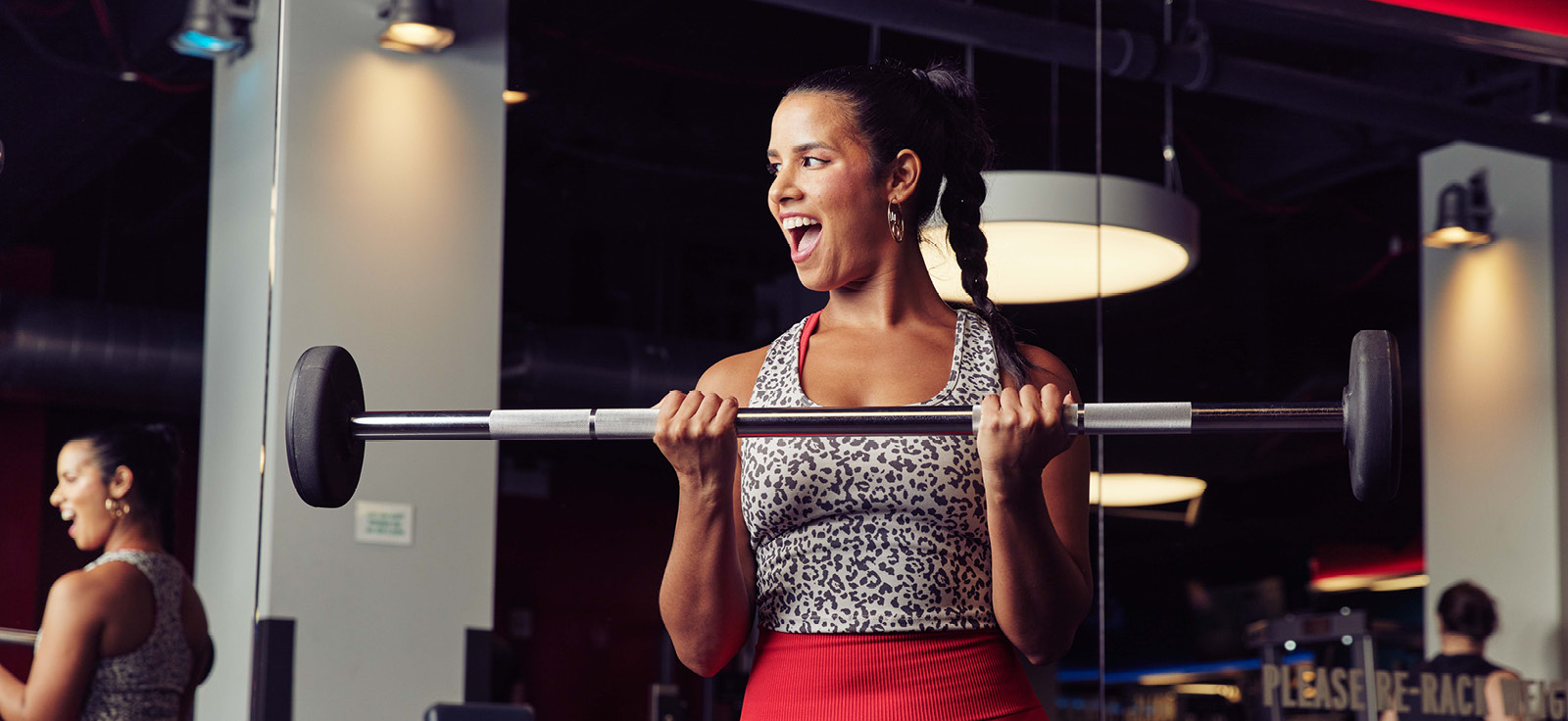 woman with barbell